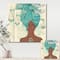 Designart - Portrait of African American Woman With Blue Hair I - Modern Canvas Wall Art Print